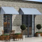 vidaXL Copertină de bistro, albastru și alb, 350 x 120 cm (143724)