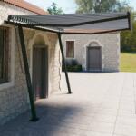vidaXL Copertină retractabilă automat, cu stâlpi albastru și alb 4x3 m (3070146)