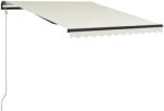 vidaXL Copertină retractabilă cu senzor vânt & LED, crem, 300x250 cm (3055293)