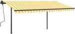 vidaXL Copertină retractabilă manual, cu LED, galben și alb, 4, 5x3, 5 m (3070243)