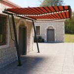vidaXL Copertină automată cu senzor vânt&LED, portocaliu/maro, 4, 5x3 m (3070175)