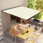 vidaXL Copertină manuală tip casetă, crem, 350 x 250 cm (3052702)
