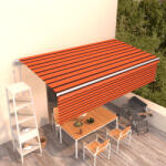 vidaXL Copertină retractabilă automat cu stor, portocaliu&maro, 6x3 m (3069370)