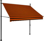 vidaXL Copertină retractabilă manual cu LED, portocaliu & maro, 200 cm (145878)