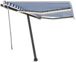 vidaXL Copertină retractabilă manual cu LED, albastru&alb, 350x250 cm (3069721) - vidaxl