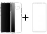 REMAX Комплект стъклен протектор + калъф Remax Crystal, за Samsung Galaxy S8 Plus, бял (DF52304)