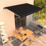 vidaXL Copertină retractabilă manual, antracit, 450 x 300 cm (3051218)