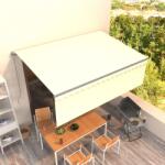 vidaXL Copertină retractabilă manual cu stor, crem, 4, 5x3 m (3069437)