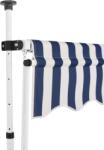 vidaXL Copertină retractabilă manual, dungi albastru și alb, 300 cm (43222)