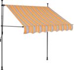 vidaXL Copertină retractabilă manual cu LED, galben & albastru, 200 cm (145850)