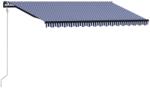 vidaXL Copertină retractabilă automat, albastru și alb, 400x300 cm (3055262)