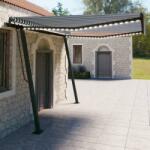 vidaXL Copertină retractabilă manual, cu LED, albastru și alb, 4x3 m (3070141)