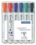 STAEDTLER Markere pentru tablă albă, set, 2-5 mm, margine teșită, STAEDTLER "Lumocolor 351 B", 6 culori diferite, 6 buc
