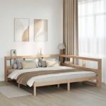 vidaXL tömör fenyőfa könyvespolcos ágy matrac nélkül 200 x 200 cm (3324305)