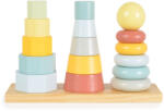 Tooky Toy Piramis toronyépítő montessori fa játék 17db-os