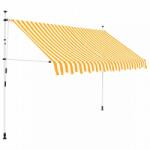  VID Manuálisan feltekerhető napellenző - 300 cm - sárga fehér csíkokkal