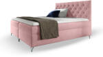 Wilsondo GULIETTE rózsaszín kárpitozott boxspring ágy matracokkal