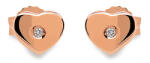 Heratis Forever Szív fülbevaló gyémánttal rosé aranyból, 9K ALBR002RNHR