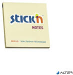 STICK N Öntapadó jegyzettömb, 76x76 mm, 100 lap, STICK N, pasztellsárga (21007) - alter