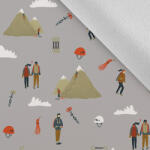 Takoy Rugalmas téli softshell hegymászók szürke alapon - nagyított minta