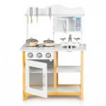 ECOTOYS Bucatarie din lemn Ecotoys cu accesorii TK040A - Alb cu natur (EDITK040A-WHITE) Bucatarie copii