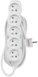EMOS Cablu prelungitor 5 m / 5 prize / alb / PVC / 1 mm2