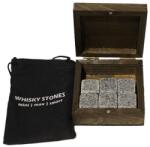  Whisky hűtő gránitkocka zsákkal fadobozban 6db - mindenamibar
