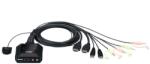 ATEN CS22H 2-Port USB 4K HDMI Cable KVM Switch with Remote Port Selector (CS22H) - iconink