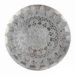  Iris dekor tálca kör 33cm csipke ezüst (671891)