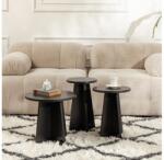 Asir 3 db LUME dohányzóasztal szett, átm. 28/33/43 cm, fekete 241NRD1211 (AS2066)