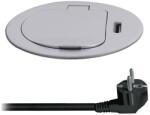 Solight Solight PP122C-PD20-Aljzatoszlop asztalokhoz 1x230V + USB-C PD ezüst SL1589 (SL1589)