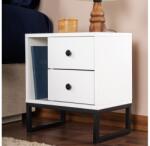 ASIR GROUP Éjjeliszekrény GLIMMER 50x45, 2 cm fehér/fekete 241NRD1414 (AS2079)