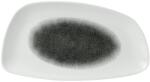 Churchill Raku Quartz Fekete lapos tányér, geo, hossza: 350 mm, szélessége: 185 mm
