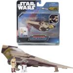Jazwares Star Wars - Csillagok háborúja 13 cm-es jármű figurával - Jedi Starfighter Delta 7-B + Obi-Wan Kenobi és R4-P17, SWJ0014
