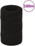vidaXL fekete poliészter munkakötél 2 mm 100 m (152794)
