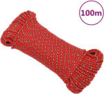 vidaXL piros polipropilén hajókötél 4 mm 100 m (152382)