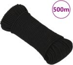 vidaXL fekete poliészter munkakötél 3 mm 500 m (152801)