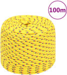vidaXL sárga polipropilén hajókötél 10 mm 100 m (152614)
