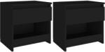 vidaXL 2 db fekete szerelt fa éjjeliszekrény 40 x 30 x 39 cm (803446)