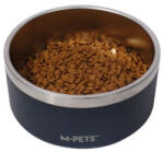 M-Pets Castron negru pentru caini, premium, otel inoxidabil, Double Wall Bowl ESKIMO M-PETS, 1.25 L