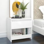 vidaXL 2 db magasfényű fehér szerelt fa éjjeliszekrény 40 x 30 x 39 cm (803456)