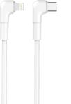 Maxlife MXUC-09 kábel - Type-C (USB-C) / Lightning fehér kábel 1m (90 fokban elfordított csatlakozó végekkel) 27W