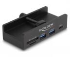 Delock HUB USB-A 5Gbps la 2 x USB-A/1 x USB Type C/SD+MicroSD montare monitor Negru, Delock 64263 (64263)