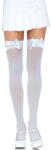 Leg Avenue Hosiery Leg Avenue - Nylonszárú combfix masnival, fehér
