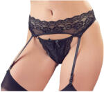 Cottelli Collection - csipke harisnyatartó és tanga (fekete) (23218741051) - szexshop