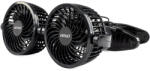 AMiO Ventilátor 24V szivargyújtós 2x10 cm (4") átmérőjű állítható rotorral, praktikus csipesszel - AMIO