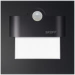 SKOFF LED lépcsőlámpa 1W 6500K 10V DC IP20 matt fekete TANGO Skoff mozgásérzékelővel (SKOPR3155)