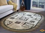 Luna Covor Oval Luna 1835-12, Marime 160 x 230 cm, Crem, Maro, Inaltime Fir 6 mm, Antialergic, Polipropilena, Living, Dormitor, Sufragerie, Birou Covor