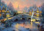 Schmidt Spiele - Puzzle Thomas Kinkade: satul de iarna - 1 000 piese Puzzle