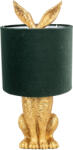 Clayre & Eef Veioza polirasina aurie textil verde Iepuras 20x43 cm E27 (6LMC0099GOVGR)